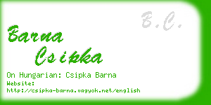 barna csipka business card